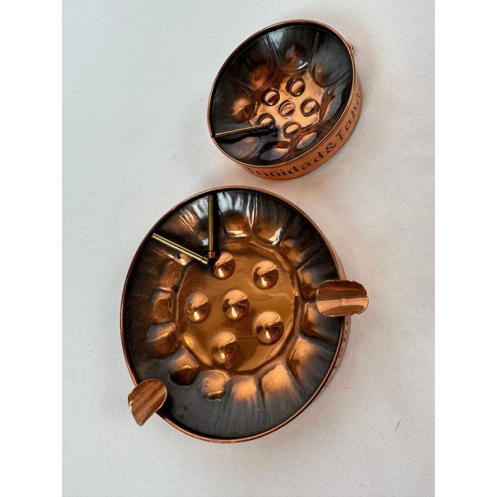 Trinidad & Tobago Copper Steel Drum Ashtray Set